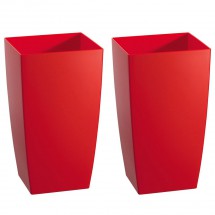 Kunststoff Pflanzgefäß 2er-Set rot